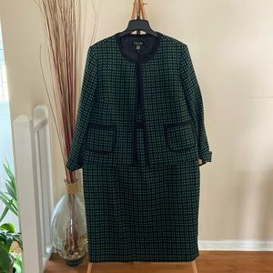 Evan Picone size 18 green and black dress